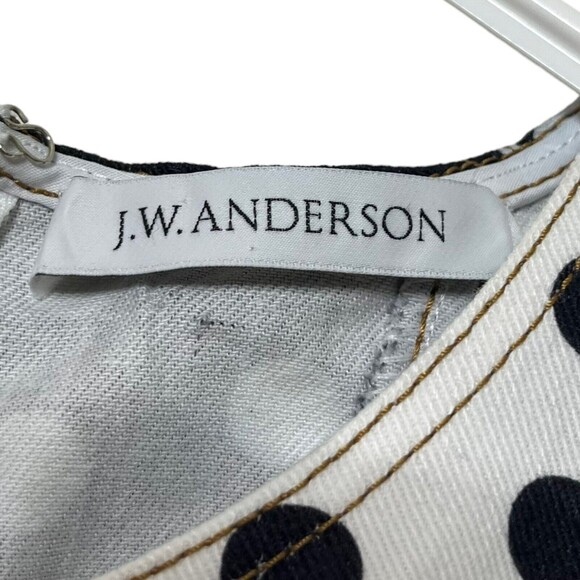 JW Anderson Polka Dot Denim Dress Women’s Size 4 Multi A-Line Shift Sleeveless - Picture 7 of 13